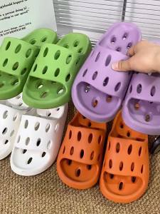 [Free Shipping] WomenS Quick-Dry Bathroom Slippers 2025 New Model Non-Slip Clogs Thick-Soled Hotel Slippers Home Use CoupleS Sandals