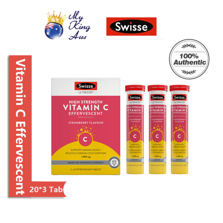 Swisse Ultiboost High Strength Vitamin C Effervescent 60 Tablets 1000mg ...