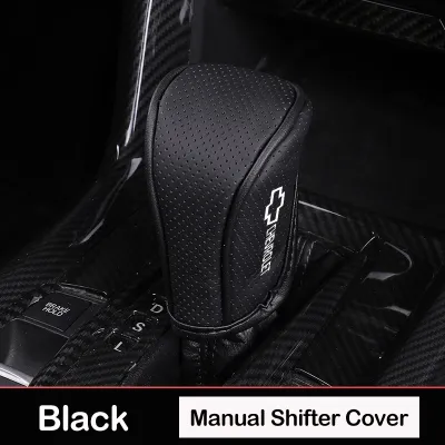 PU Leather Car Gear Shift Knob Cover Manual Automatic Car Shifter Stick Protector Covers Accessories Suitable For Chevrolet Malibuxl Cruze Equinox Trax Trailblazer Orlando Camaro Monza