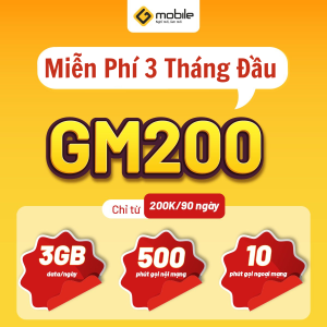 Sim 4G GMobile GM200 Sóng Mobifone Khỏe Tặng 3GB Tốc Độ cao Mỗi Ngày Gọi Điện tẹt ga Miễn Phí 3 Tháng Liên Tiếp | FREESHIP - CHƯA KÍCH HOẠT