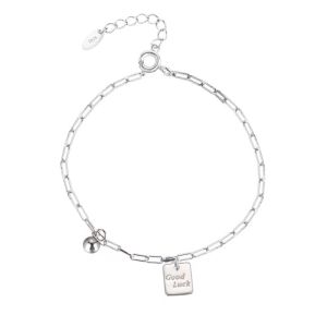 🌈ร้านไทยส่งไว🌈สร้อยข้อมือ สร้อยข้อมือจี้กระดิ่งสีเงิน เครื่องประดับนำโชคดี สำหรับนักเรียน เครื่องประดับ แฟชั่น B89