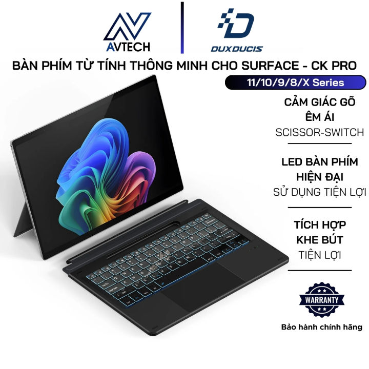 Bàn Phím cho Surface Pro 8/9/10/X/11, Dux Ducis CK Pro Series, Kết Nối ...