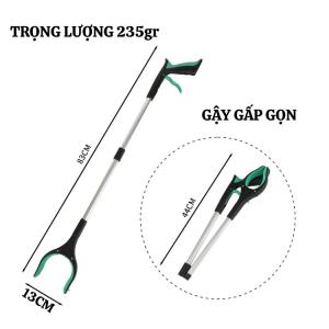 Cây kẹp gắp rác thông minh gấp gọn bằng hợp kim nhôm đầu gắn nam châm tiện lợi