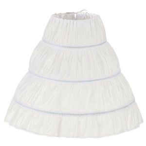 Fashion Skirt ticoat Adjustable Princess Skirt Flower Crinoline Tutu Skirt Children 3 Hoops Girls White Lace儿童公主裙衬裙女童小礼服蓬蓬裙婚纱长裙