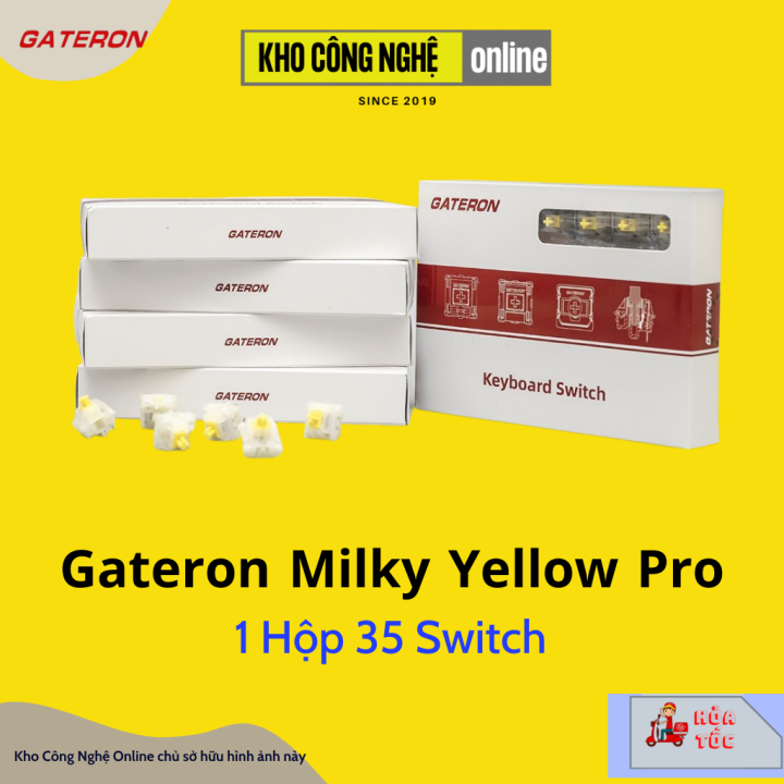 Công tắc bàn phím cơ Switch Gateron Milky Yellow Pro | Gateron Red Pro | Gateron Yellow Pro - Hộp kèm khay đựng 35 Switch (3 pin và 5 pin)