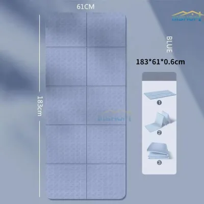 [SG Seller]TPE folding mat yoga mat lunch Travel Fitness Pads Thickened Lightweight Travel Easy Carry