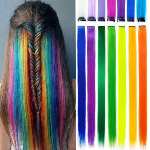 LD-K144 Wig Jepit Rambut Palsu Lurus Panjang Single Hair Extention Colourful Wanita / Klip Wig Rambut Palsu Cewek Korea Warna Warni Hair Clip Import