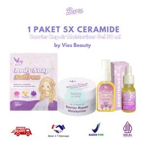 Vies Beauty Paket Multi-Pak Serum & Serum Intensif Ceramide Niacinamade Alpha Arbutin dengan Saffron & Brightening - Perawatan Kulit Normal