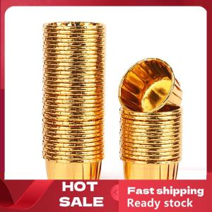 🚚【Local Express Delivery】🚚 50pcs mini cupcake Foil Cupcake Wrapper Paper Gold Silver Cupcake Baking Cups