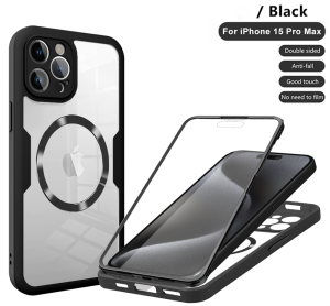 360 Full Body Transparent Magnetic For Magsafe Phone Case For iPhone 16 15 11 12 13 14 Pro Max 15 Plus Wireless Charging Cover