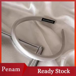 [PAM] Vintage Solid Cream Color Hairband Satin Silk Hair Bands Headwear For Women Girls Fashion Hair Hoops Headbands Hair Accessories
