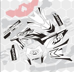 Decal/Stiker crf150L- wr155- klx bf /Gordon/ DTracker body(Bisa ganti warna+nama+no)