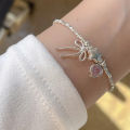 Vòng tay bạc 925 Sterling VENTFILLE đính zircon hình trái tim tình yêu dành cho nữ, trang sức chuỗi xương rắn đính hạt sao nơ, quà tặng, giao hàng nhanh.. 