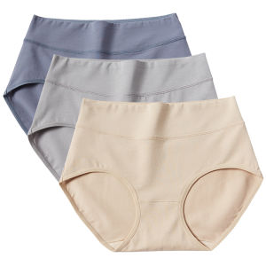 3/5PCS Women Cotton Knickers High Waist Underwear Ladies Comfortable Pants Briefs Plus Size M-3XL