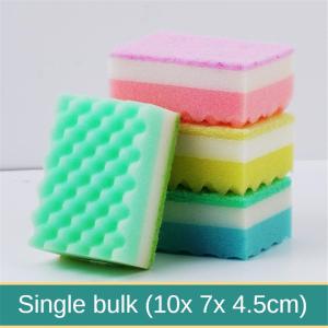 kangle 3pcs ฟองน้ำล้างจาน เมจิก rubs นำมาใช้ใหม่ แปรงทำความสะอาดฟองน้ำ อุปกรณ์ทำความสะอาดห้องครัว ผลิตภัณฑ์ทำความสะอาดบ้าน สีสุ่มเปิดฤดูกาลเรียน ของขวัญสำหรับนักเรียน