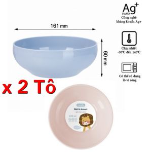 Combo 5 Bát tô nhựa PP nguyên sinh inochi Amori 850ml kháng khuẩn bát chén nhựa cao cấp inochi bát chén nhựa