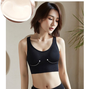 Womens Yoga Vest Breathable Sports Bra Push Up Shockproof Sports Bra Running Yoga Vest Buckle Top
