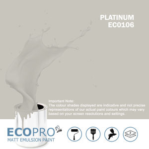 1L ECOPRO MATT EMULSION PAINT FOR INTERIOR ( GREY / GRAY ) READY STOCK / CAT KAPUR KELABU /  BUATAN MALAYSIA