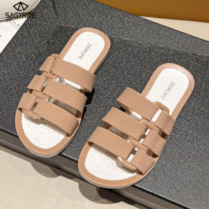 Sagyrite Dép nữ Thời trang Jelly Sandals Flat Sole Dép Phòng tắm Dép nữ Casual Dép