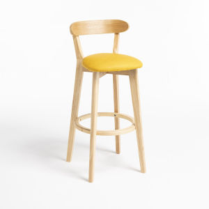 ⚡COD⚡Nordic Solid Wood Bar Chair High Stool Back Chair Removable Washable Linen Cushion Multi-Color