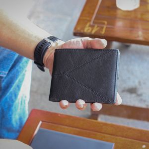 Ví da nam da bò Gianni Conti Italy 1817111BLA - màu đen