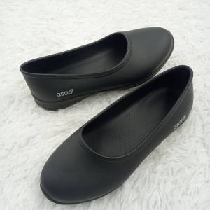 Asadi HSL Asadi 1557 Women Nurse Rubber Shoes Black & White Ultra Lightweight Waterproof Kasut Jururawat Wanita Saiz 3-7