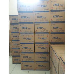 (1 DUS) LAKBAN COKLAT BENING 2 INCH 45 mm x 35 meter MERK STAR TAPE ISI 72 PCS GROSIR