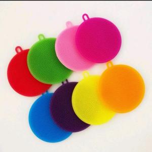 Spon Silikon Cuci Piring BULAT Anti Kuman Bakteri Pencuci Piring Panci Spons Sikat Reusable Sponge T07 SH