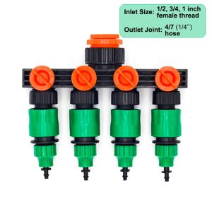 1PC 1/2 3/4 1 Female Threaded Tap Water Splitter Connectors w/ Shut Off to Quick Adapter Garden Irrigation Fittings