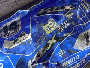 Decal Stiker Klx Bf 150 motif simpel biru crome Dekal Striping Sticker Klx 150 Bf D-A3-263