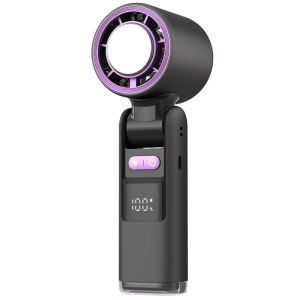 Portable High Speed Handheld Turbo Fan 1s ice mode LED 100 level Adjustable Speed Mini Kipas Angin Cooling Fan 180°flex 20H cool Light 6000mAh kipas tangan ada aircond