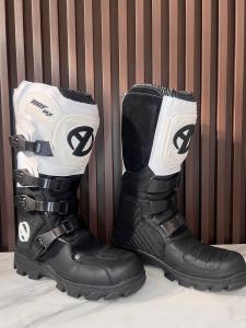 PROMO!!! Sepatu cross Trabas Trail ARF Sepatu Enduro Bahan KULIT Terbaru Hitam putih