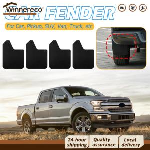 [Winnereco Flagship Mall] 4pcs Splash Guards Universal Flaps Mudguards with Rivets Front Rear for Car SUV Van Pickup
