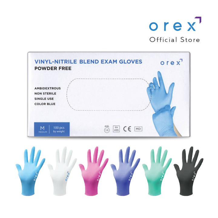 OREX Vinyl Nitrile Blend Disposable Examination Gloves - 100pcs | Lazada PH