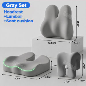 Memory Foam Seat Cushion Lumbar pillow Support Set Office Car Seat Cushion Relieve Pain of Back