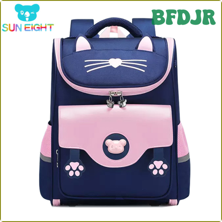 BFDJR SUN EIGHT NEW 2024 3D Pink Cat Girl School Bags Orthopedic Back ...