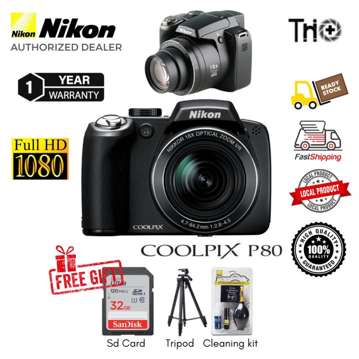 Nikon Coolpix P80 10.1MP Digital Camera with 18x Wide Angle Optical