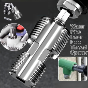 4/6 Points Water Pipe Thread Opener - Double-Headed PVC Pipe Threading Tool with Screw Die Thread Drill Bit for Inner Hole Tapping