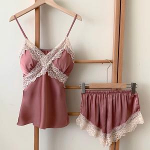 Hormones💮 ผู้หญิงชุดนอน ขาสั้น 💮 ชุดนอน ผู้หญิง ผ้า ซาติน 💮 ชุดนอนนิ่มใส่สบาย 💮 ส่งจากไทย(H9120)