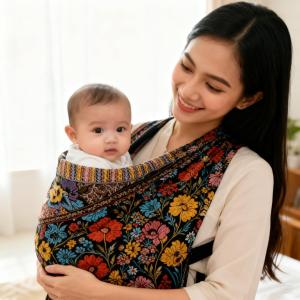 Selendang Kembang Jambu Batik Halus Adem Selendang Gendongan Bayi Nyaman Kuat Tidak Panas Serbaguna