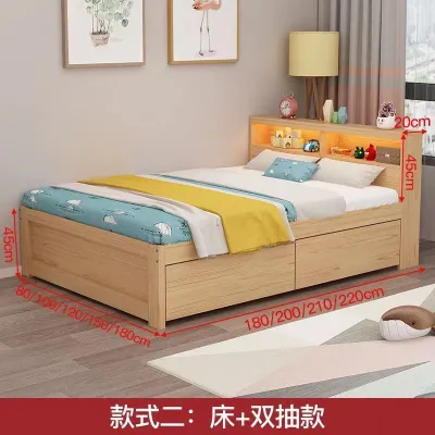 Childrens Bed Solid Wood Single Bed 1.0m Small Bed Pine Storage Bed Bookshelf Bed Small Apartment
