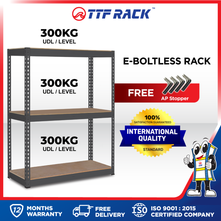 CLEARANCE SALE TTF Rack™ E BOLTLESS RACK 3 Level H91122cm/ Boltless
