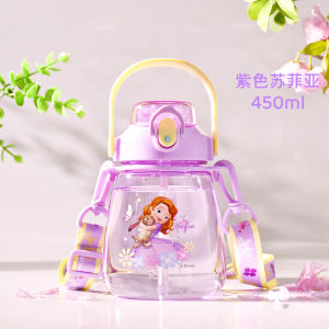 Sg Seller Baby Kids Children Water Bottle Disney BPA Free Sophia Mickey Minnie Mouse Safe Straw MIlk Handle Light Weight Cute Tritan Learning Leakproof Cup