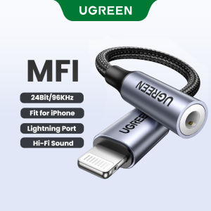 UGREEN MFI Lightning to 3.5mm Jack AUX Cable Made for iPhone 13 / iPhone SE2/12/11/XR/XS/XS MAX/8Plus/8/iPhone 7 Plus/iPad Air/Pro 3.5mm Lightning 3.5 MFI Headphones Audio Adapter Splitter