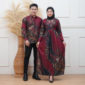 Urban Batik Elegance Gamis Couple Kemeja Manggar Padi