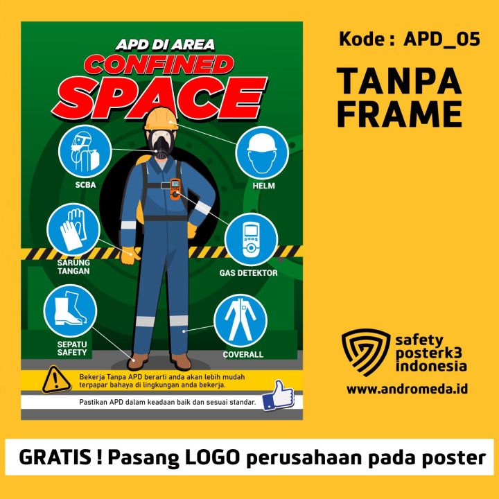 Safety Poster K3 : APD Memasuki Ruang Terbatas Confined Space Evakuasi ...