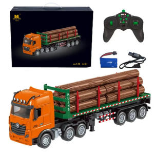 JDD[Fast Delivery][Original Available] Huina Rc Truck Tractor 1:18 1313 1312 9Ch Remote Control Car Wood Transporter Light Sound Engineer Car Christmas Gift Toy Custom