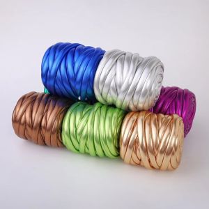 MACRAMEX 500g Leather Finish Imitation Metal Leather Yarn Hand Knitting Thick Texture Chunky Yarn DIY Super Bulky Yarn Basket Blanket Carpets Making