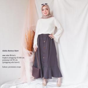 LOVE ESCAPE Rok Kancing Terbaru/Rok Maxi Lebaran/Rok Panjang Kancing/Aldila Button Skirt