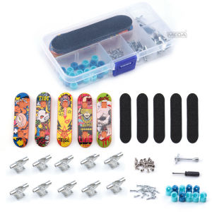 DIY Finger Skateboard Set with 5 Finger Skating Board Fingerboard Tools and Toy Skateboards Accessories